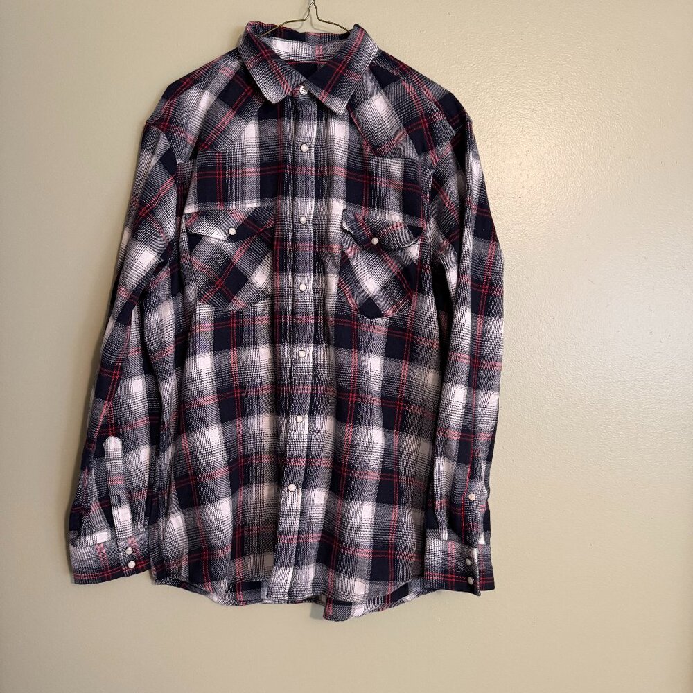 Pashartuk Flannel Shirt, Size L with snaps